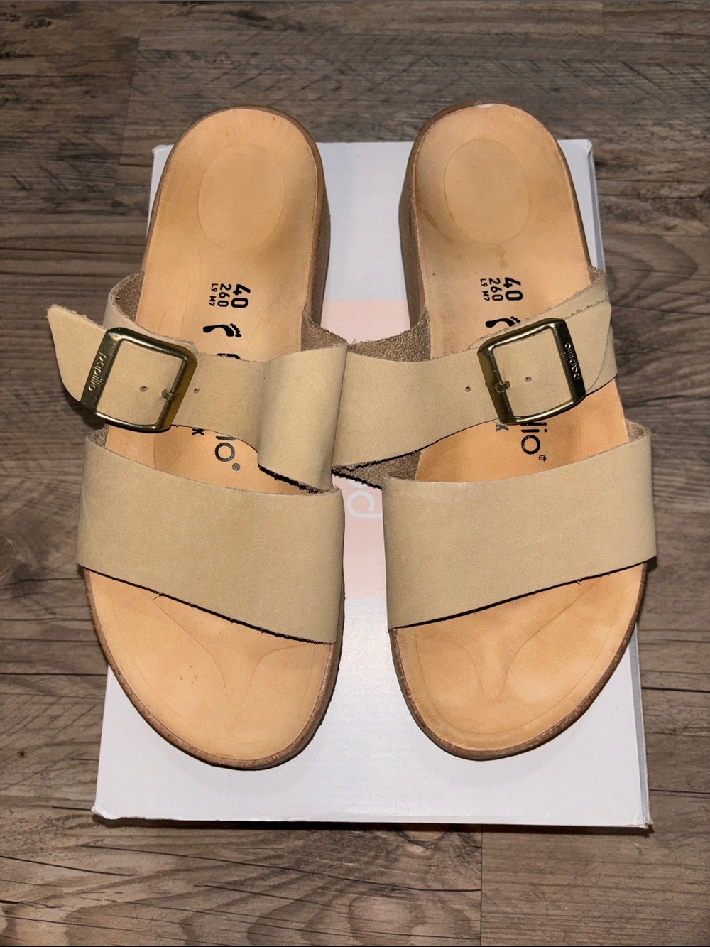 Nubuk Leather Papillo Birkenstock Sandals with Buckle 40